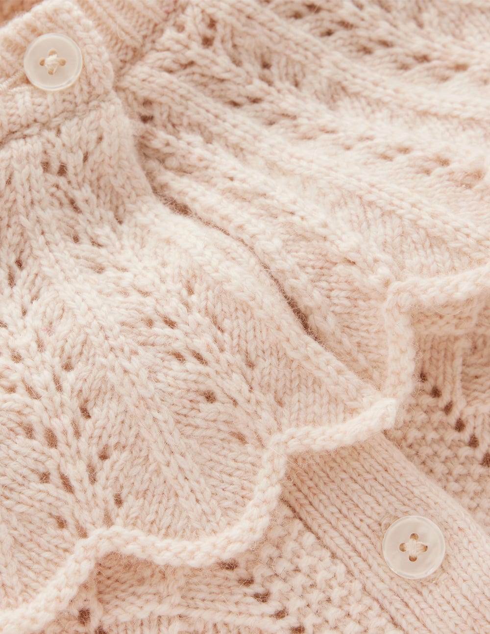 Scallop Collar Cardigan-Warm Ivory Melange-7