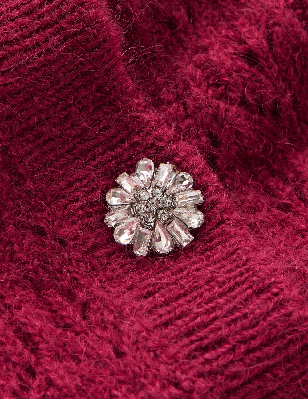 Jewel Button Cardigan-Ruby Red - Image 7