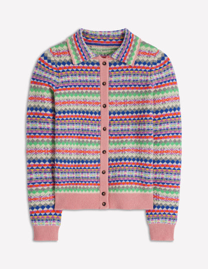Edie Fair Isle Knitted Shirt-Pink Heritage Fair Isle-6