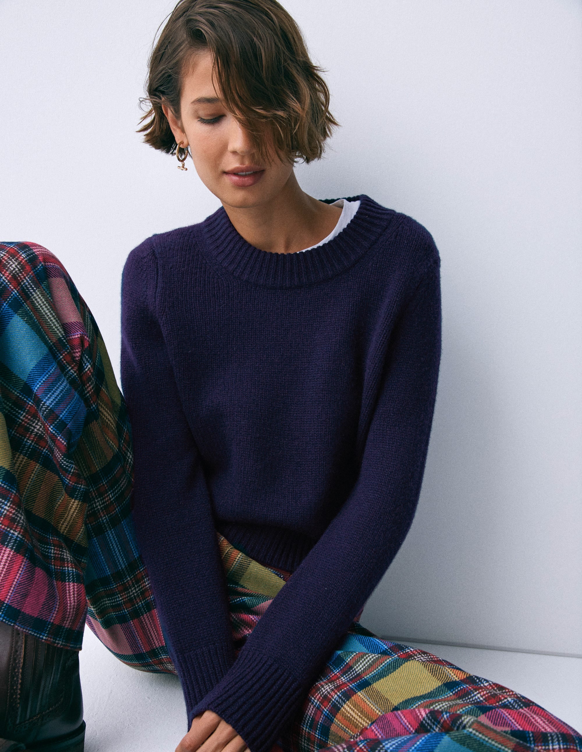 Chunky Cashmere Sweater-Navy - Image 6