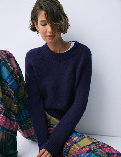 Chunky Cashmere Sweater-Navy-6