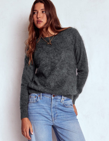 Brushed Cashmere Sweater-Slate Grey-1
