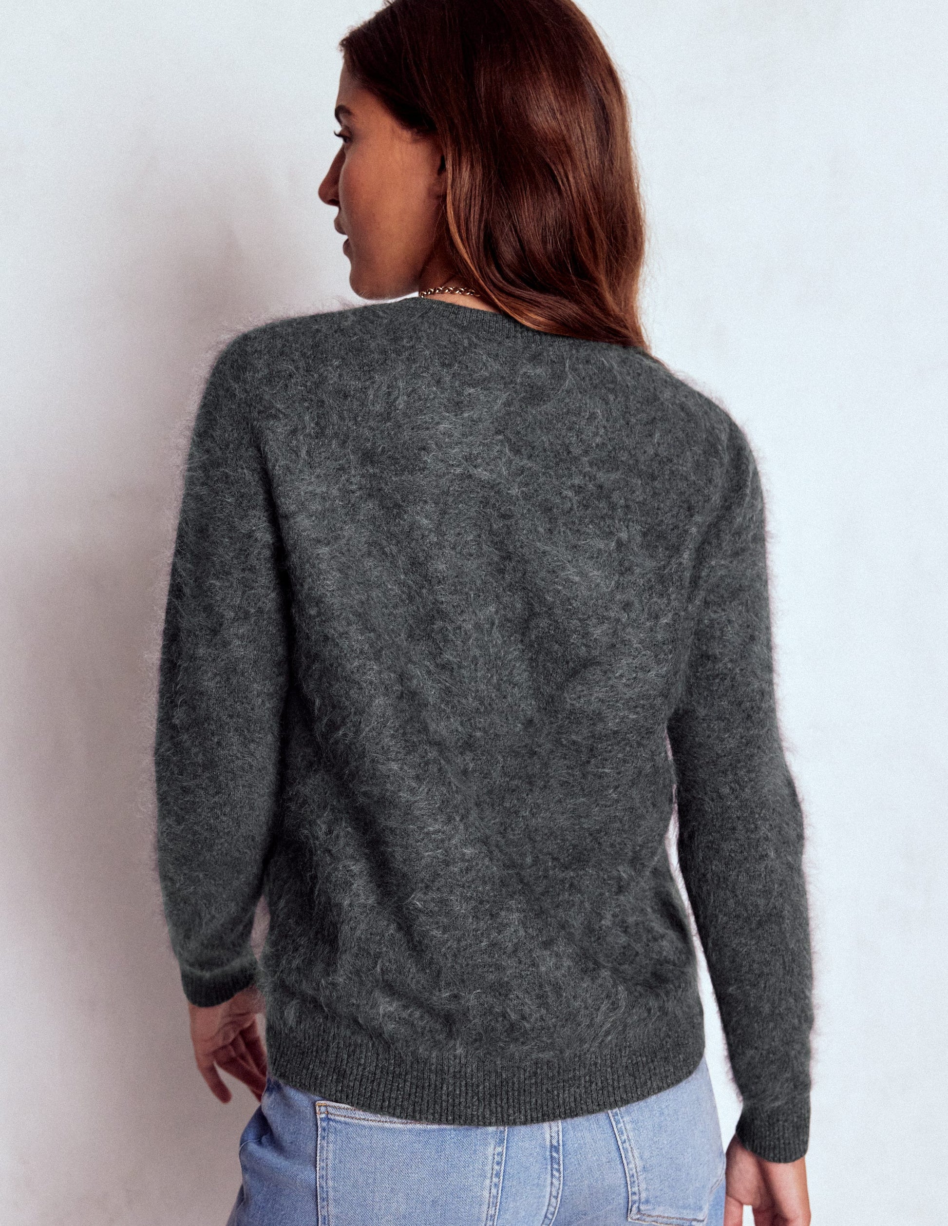 Brushed Cashmere Sweater-Slate Grey-3