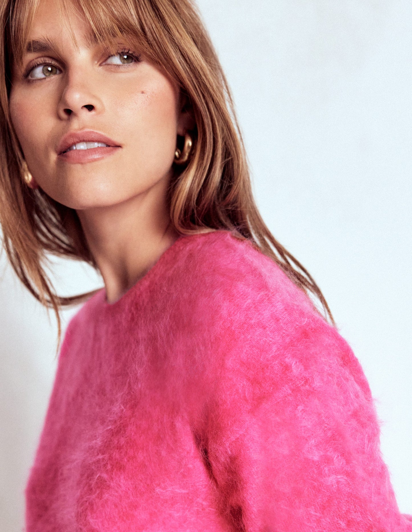 Brushed Cashmere Sweater-Pink Peony