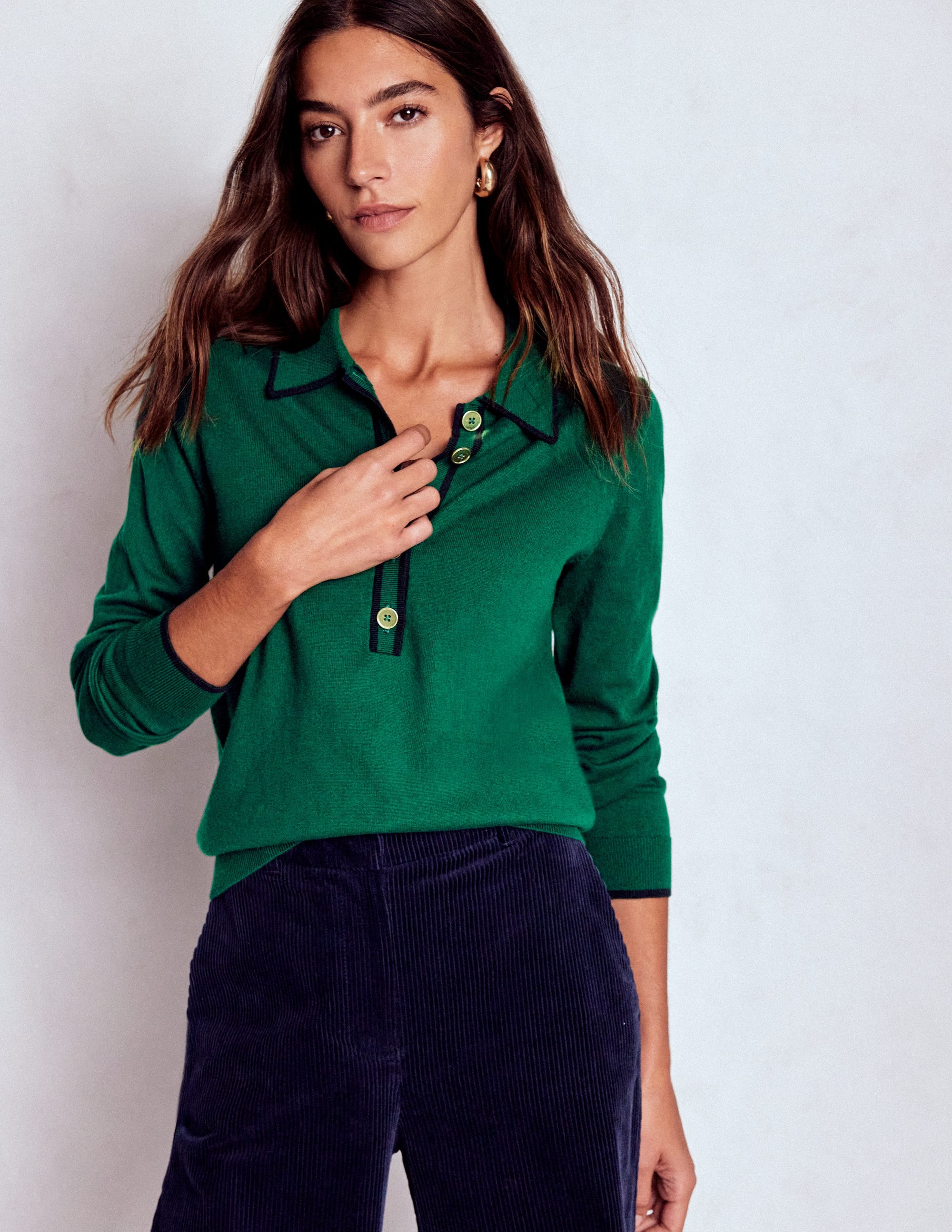 Liz Henley Sweater-Botanical Garden Green - Image 4