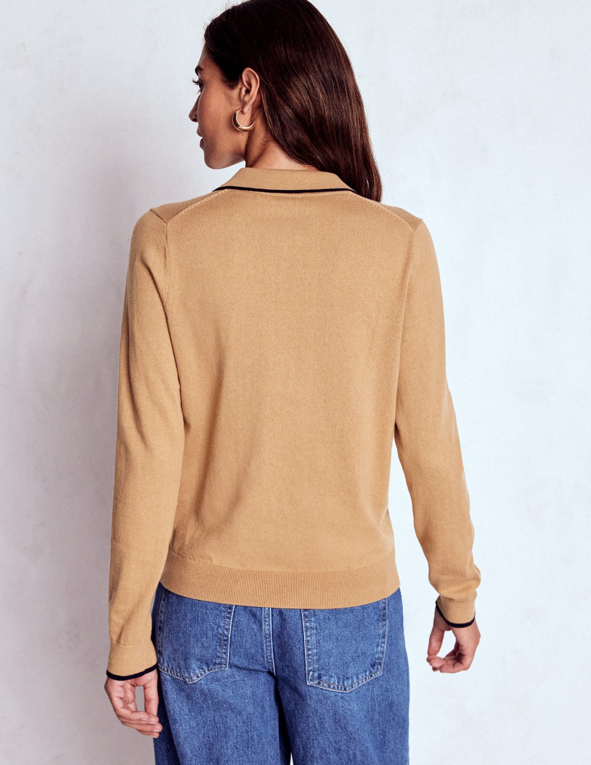 Liz Henley Sweater-Fall Leaf Brown - Image 3
