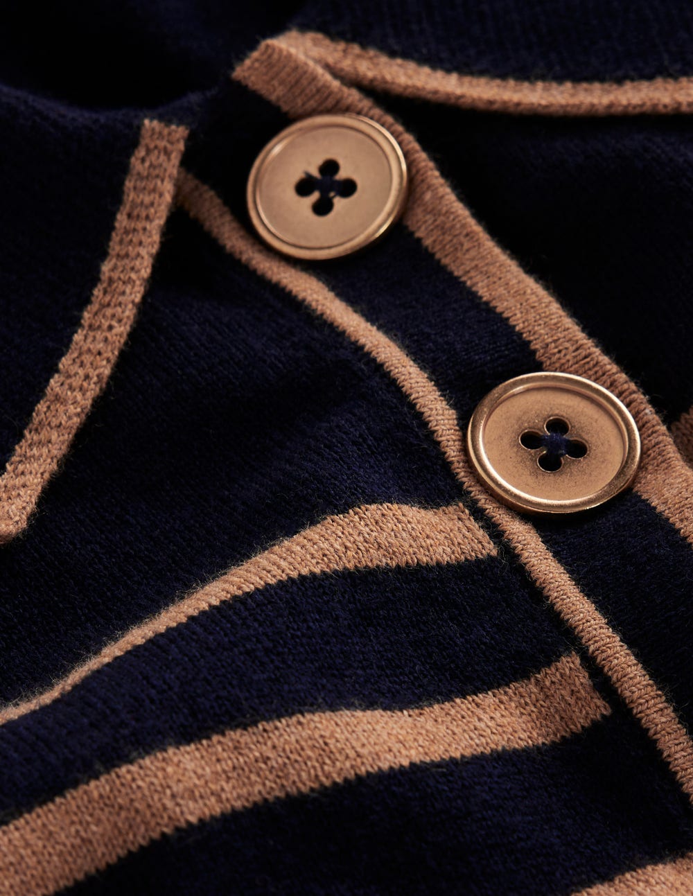 Liz Henley Sweater-Navy / Camel - Image 7