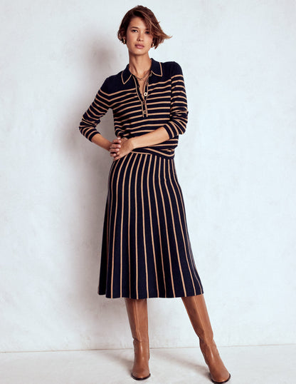 Liz Henley Jumper-Navy / Camel-4