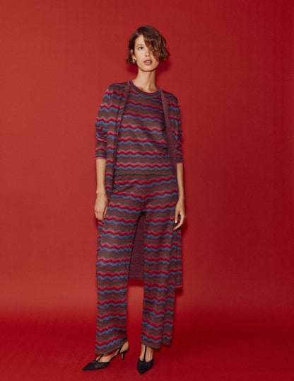 Edge to Edge Cardigan Coat-Multi-6