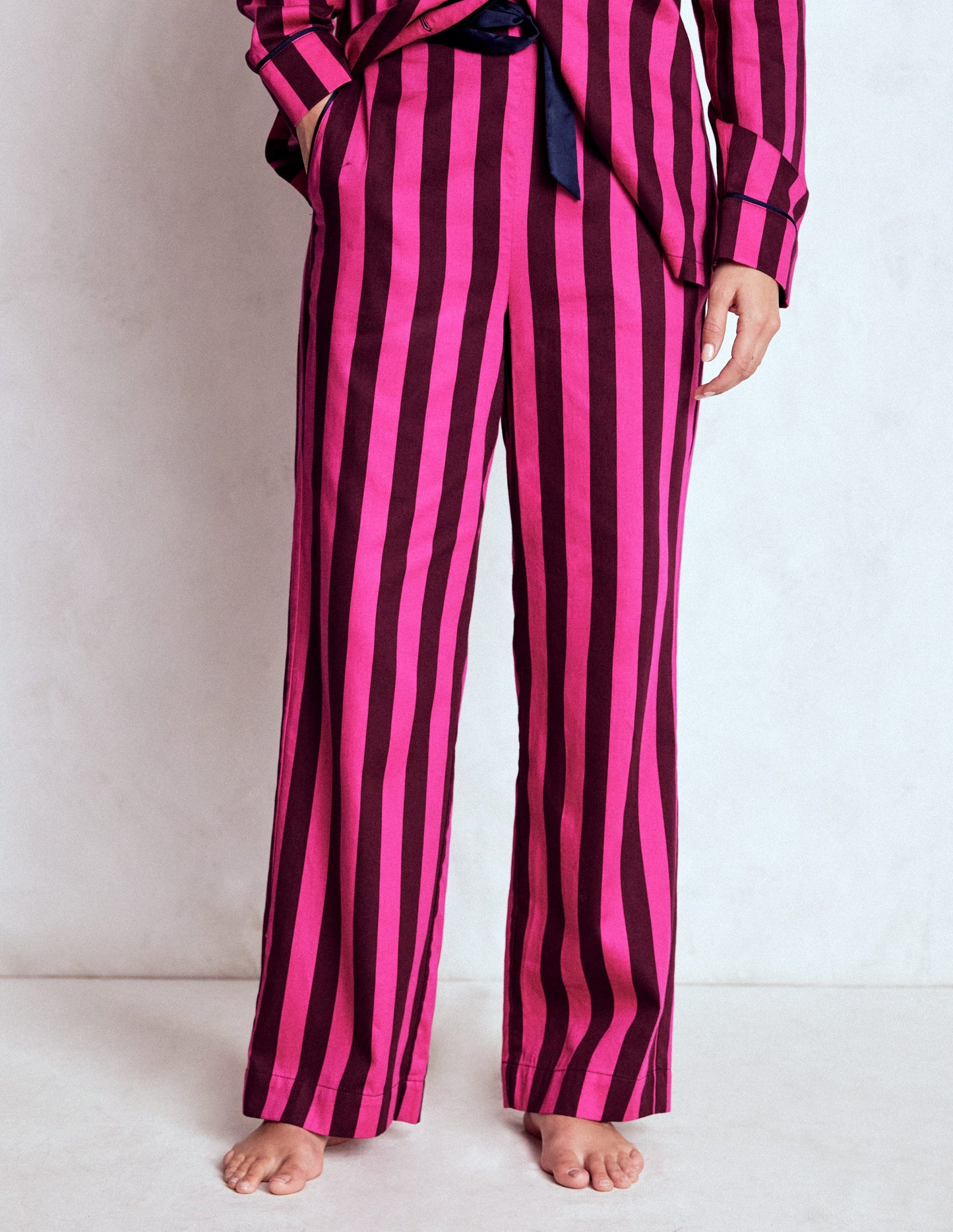 Cotton Pajama Pants-Pink Stripe