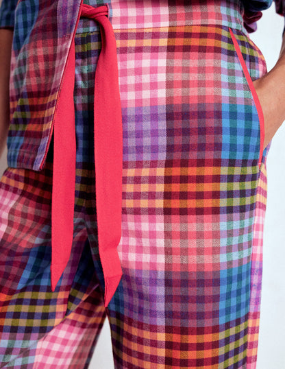 Brushed Cotton Pyjama Pants-Rainbow Blanket Multigingham-2