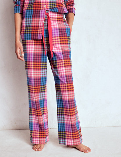 Brushed Cotton Pyjama Pants-Rainbow Blanket Multigingham-4