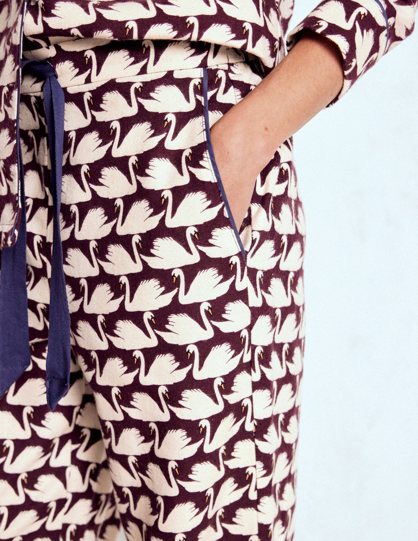 Brushed Cotton Pyjama Pants-Winetasting, Geo Swan