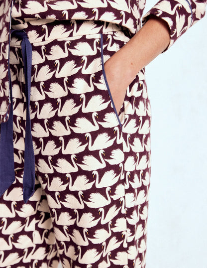 Brushed Cotton Pyjama Pants-Winetasting, Geo Swan-2