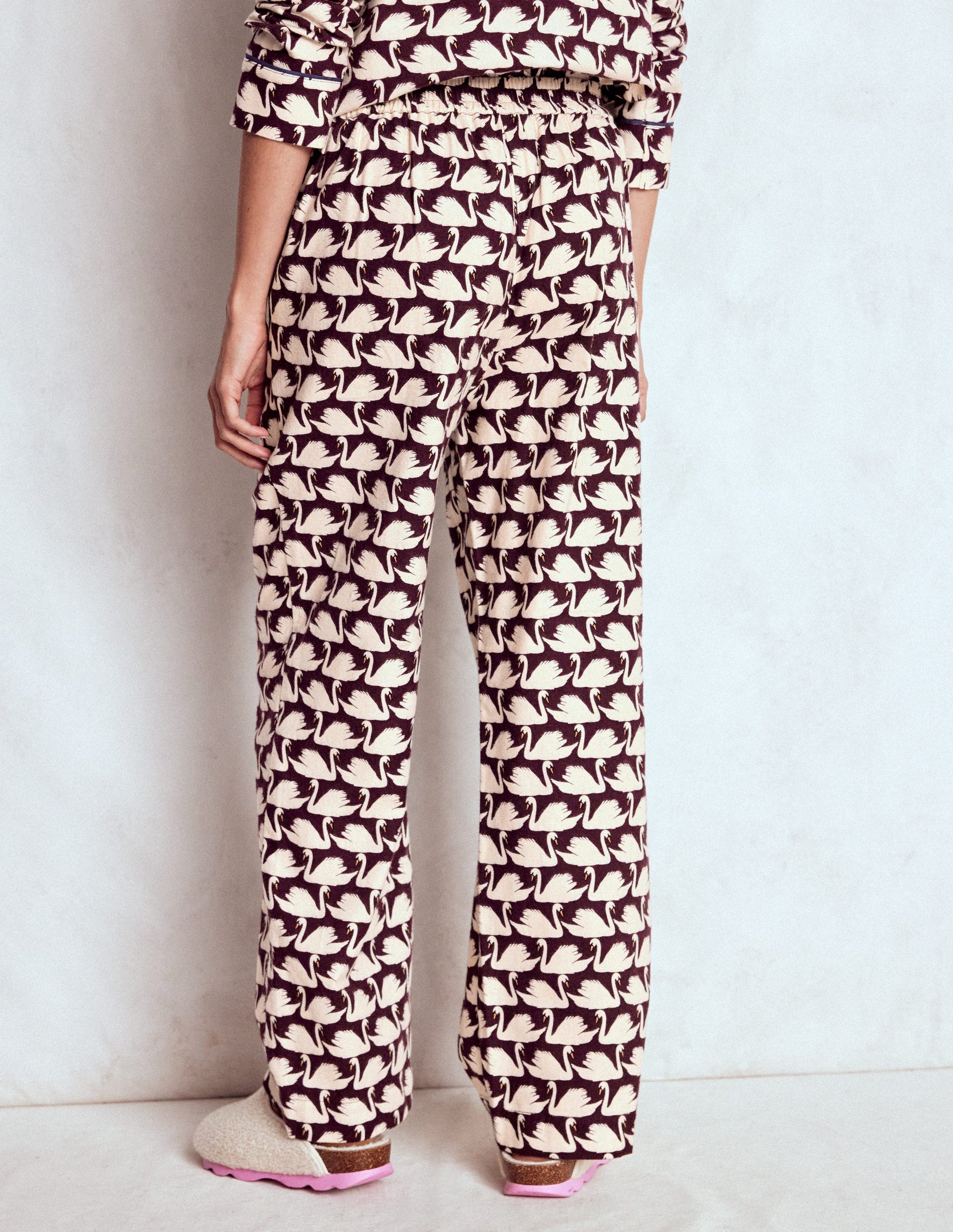 Brushed Cotton Pyjama Pants-Winetasting, Geo Swan-3