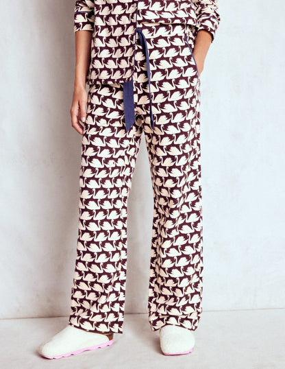 Brushed Cotton Pyjama Pants-Winetasting, Geo Swan-4