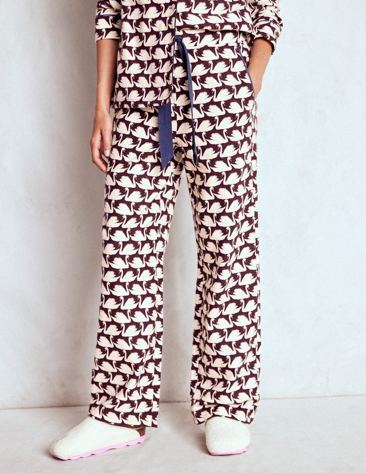 Brushed Cotton Pyjama Pants-Winetasting, Geo Swan