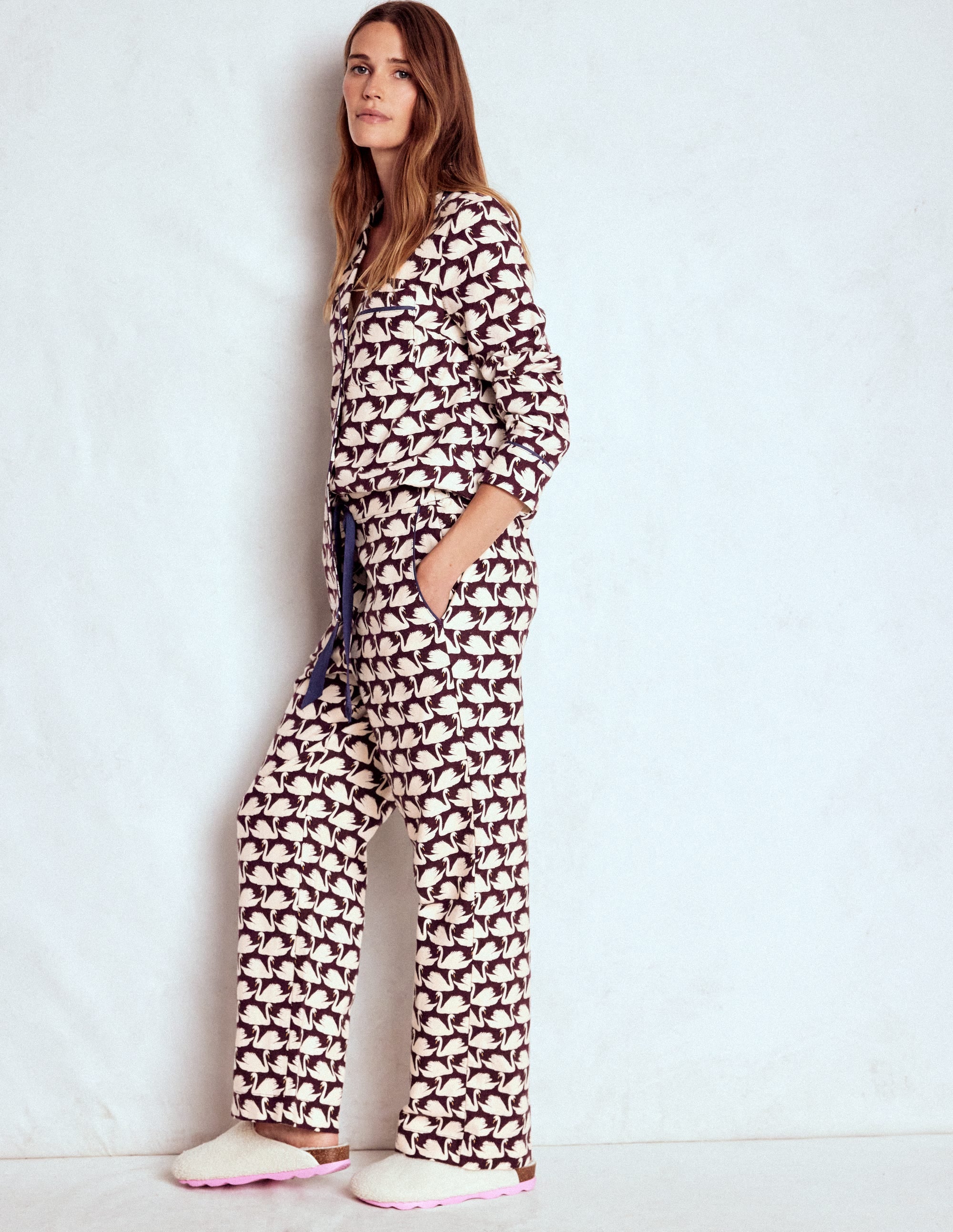 Brushed Cotton Pyjama Pants-Winetasting, Geo Swan - Image 5