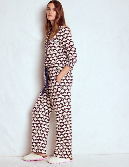Brushed Cotton Pyjama Pants-Winetasting, Geo Swan-5