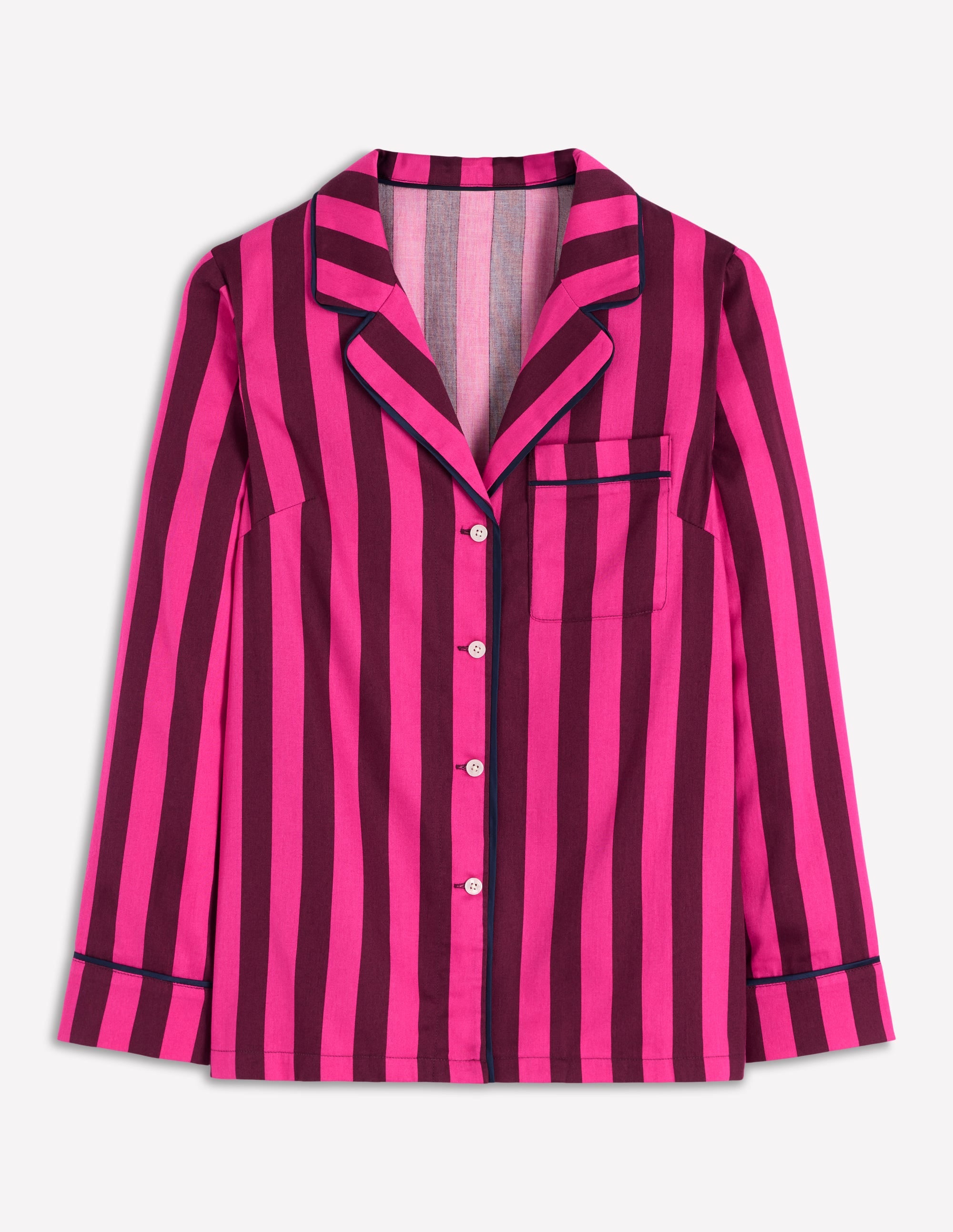 Cotton Pajama Shirt-Pink Stripe - Image 7
