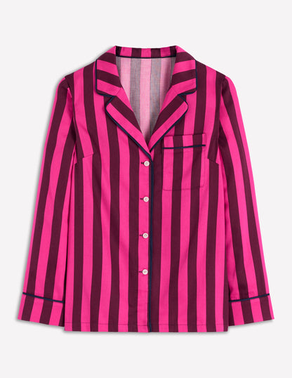 Cotton Pajama Shirt-Pink Stripe-7