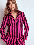 Cotton Pajama Shirt-Pink Stripe