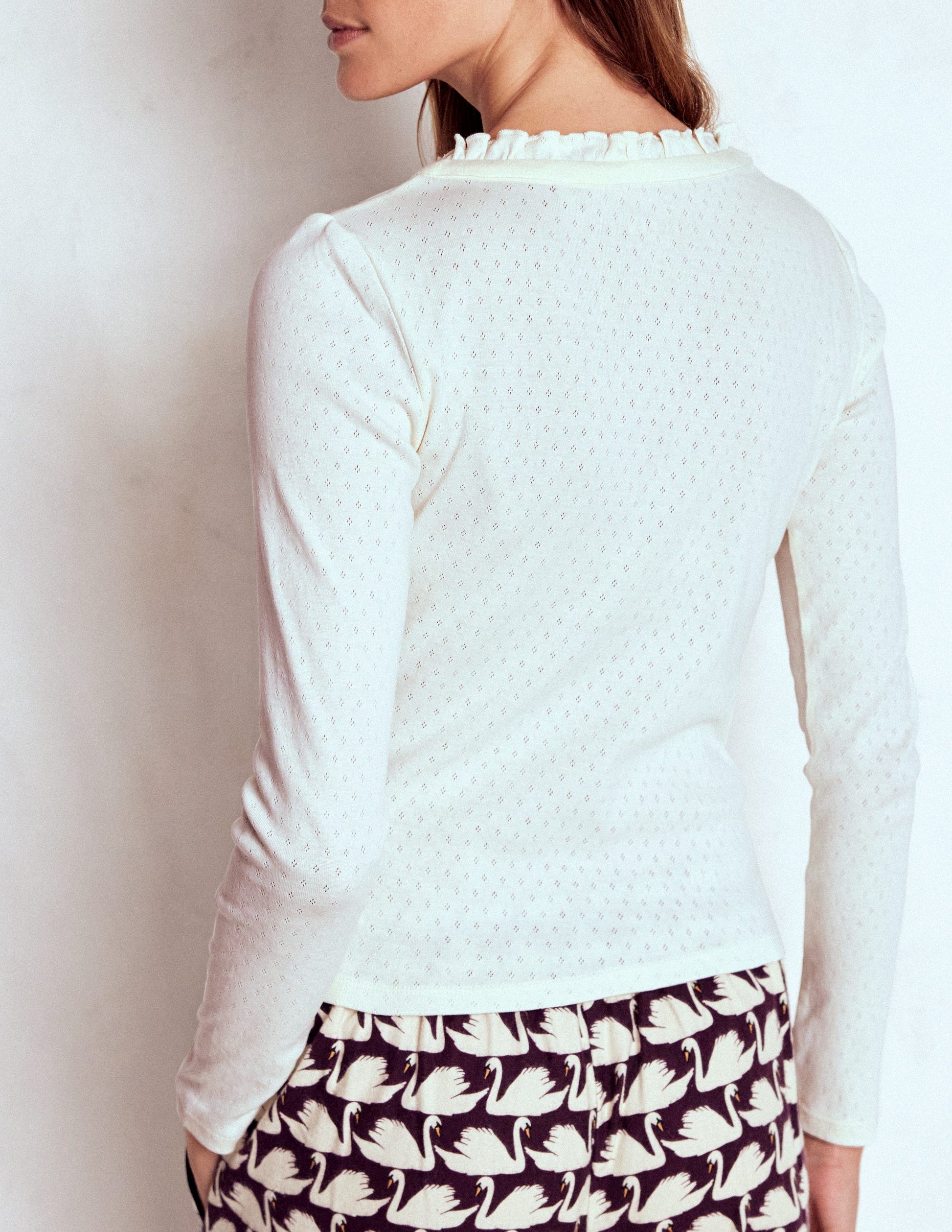 Henley Pyjama Top-Ivory-3