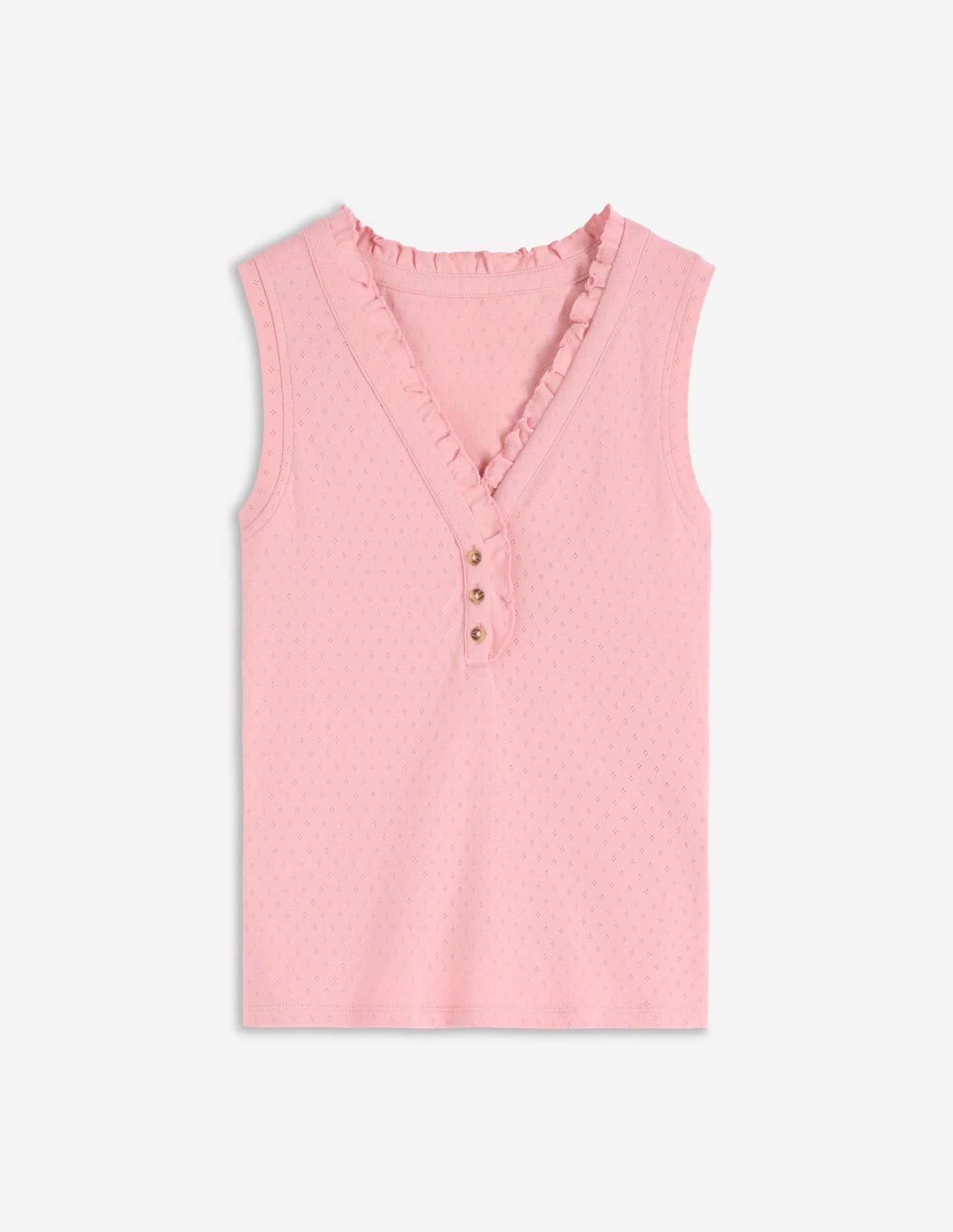 Jersey Henley Pajama Vest-Light Pink