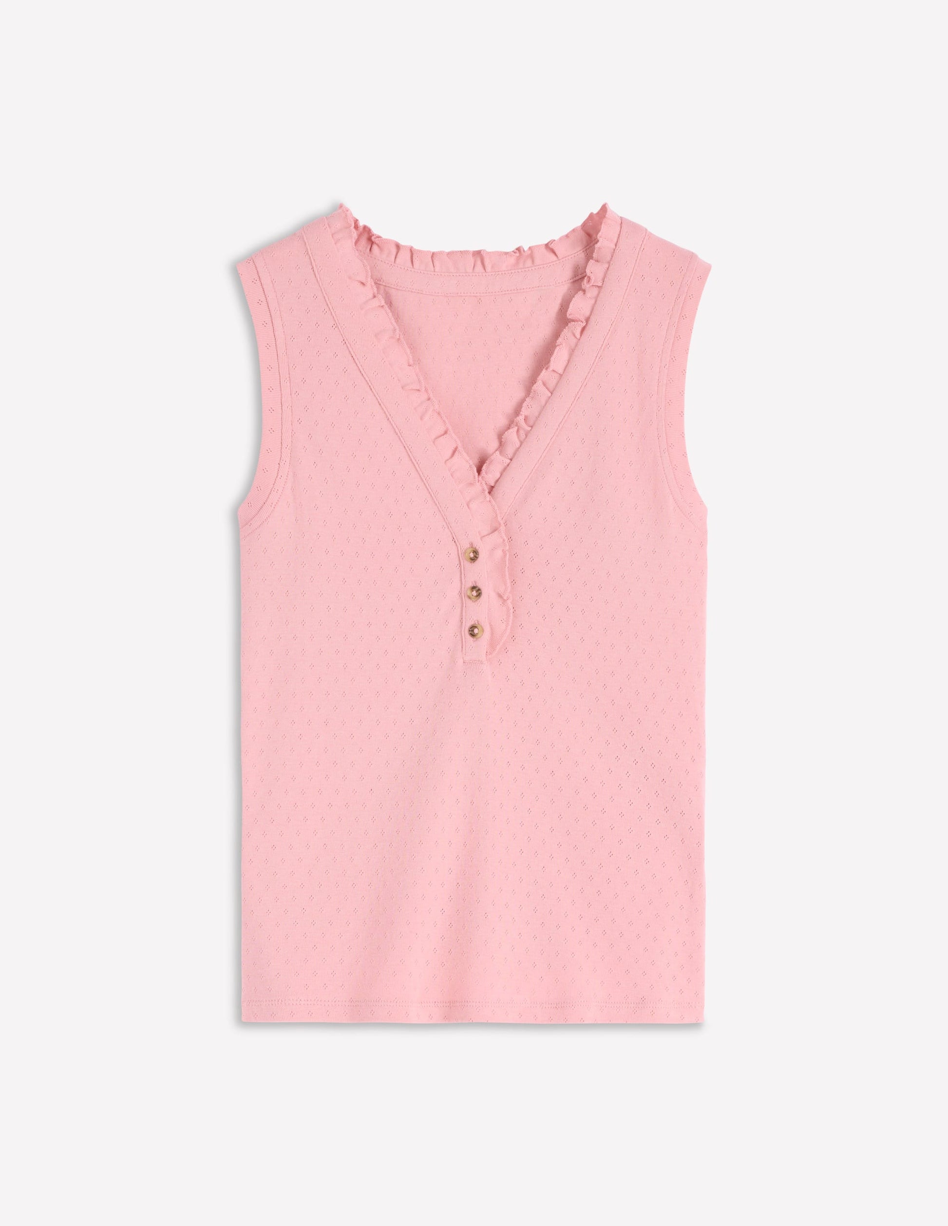 Jersey Henley Pajama Vest-Light Pink-5