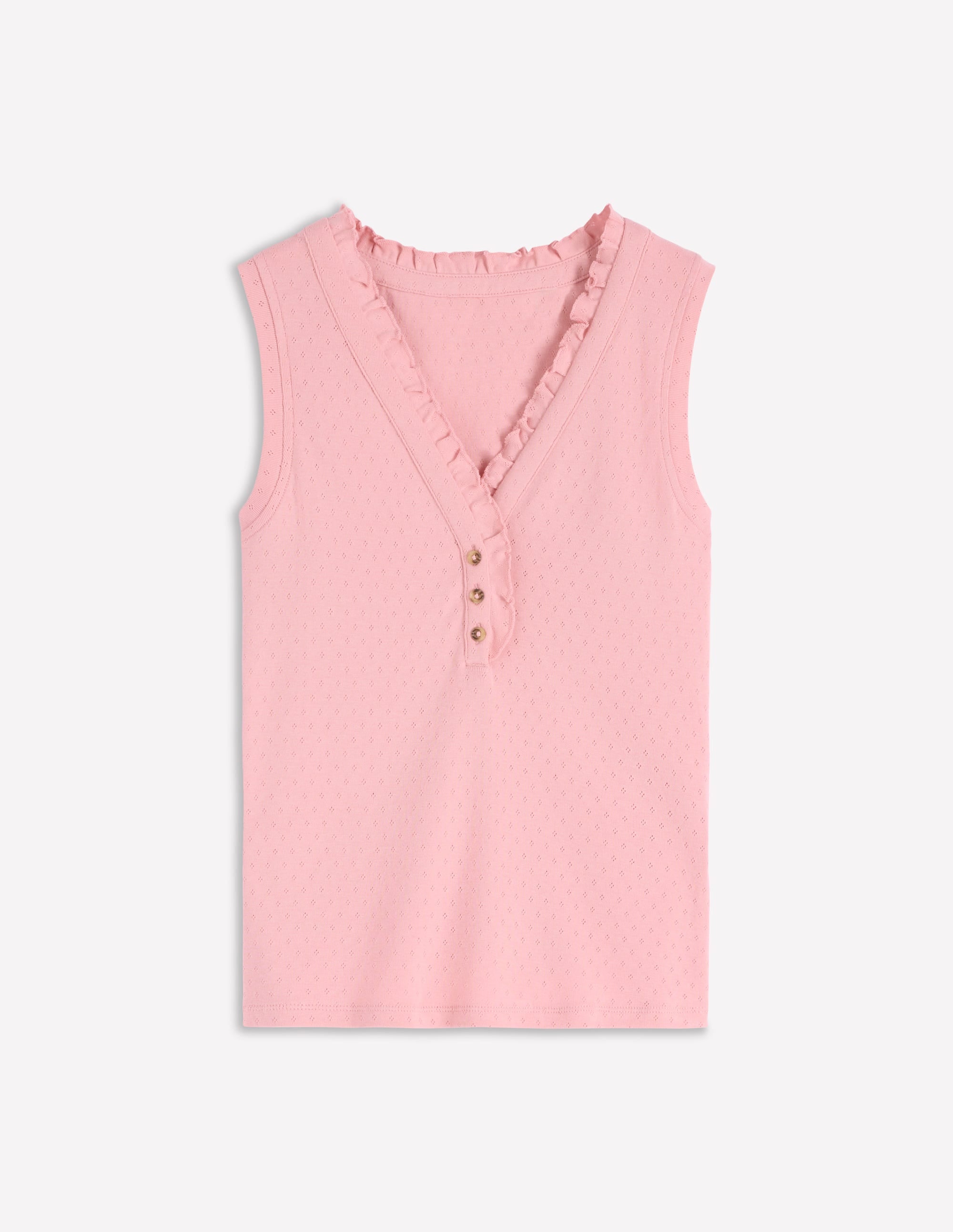 Jersey Henley Pajama Vest-Light Pink - Image 5