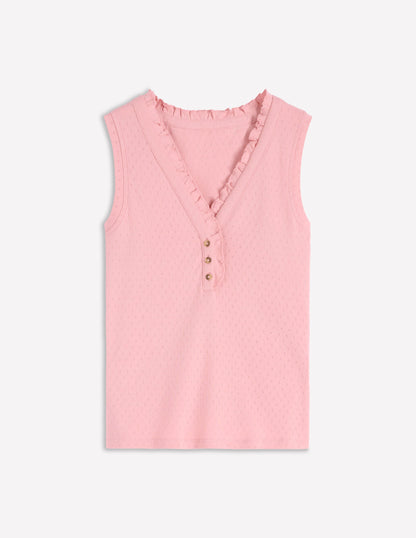 Jersey Henley Pajama Vest-Light Pink-5