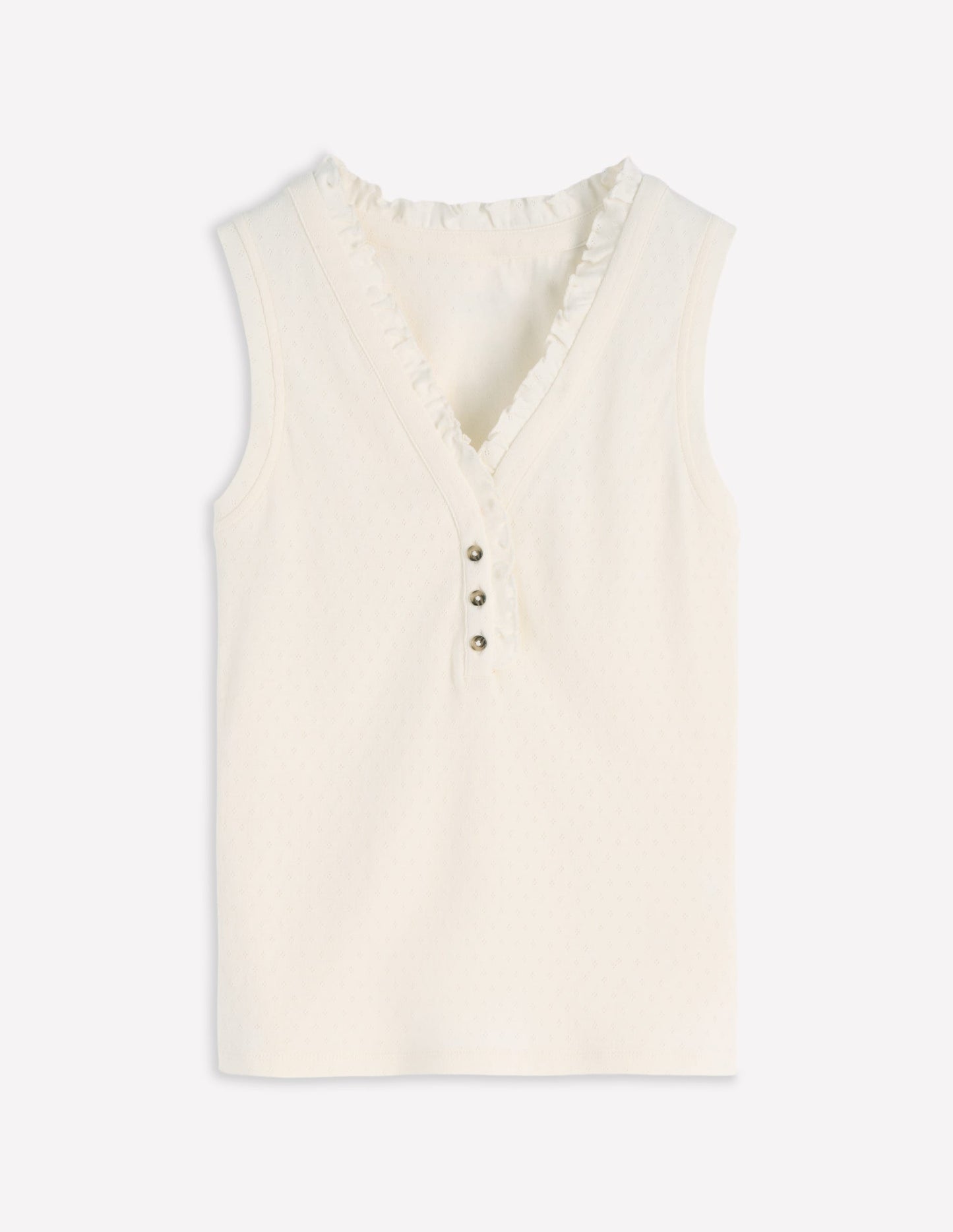 Jersey Henley Pajama Vest-Classic Ivory