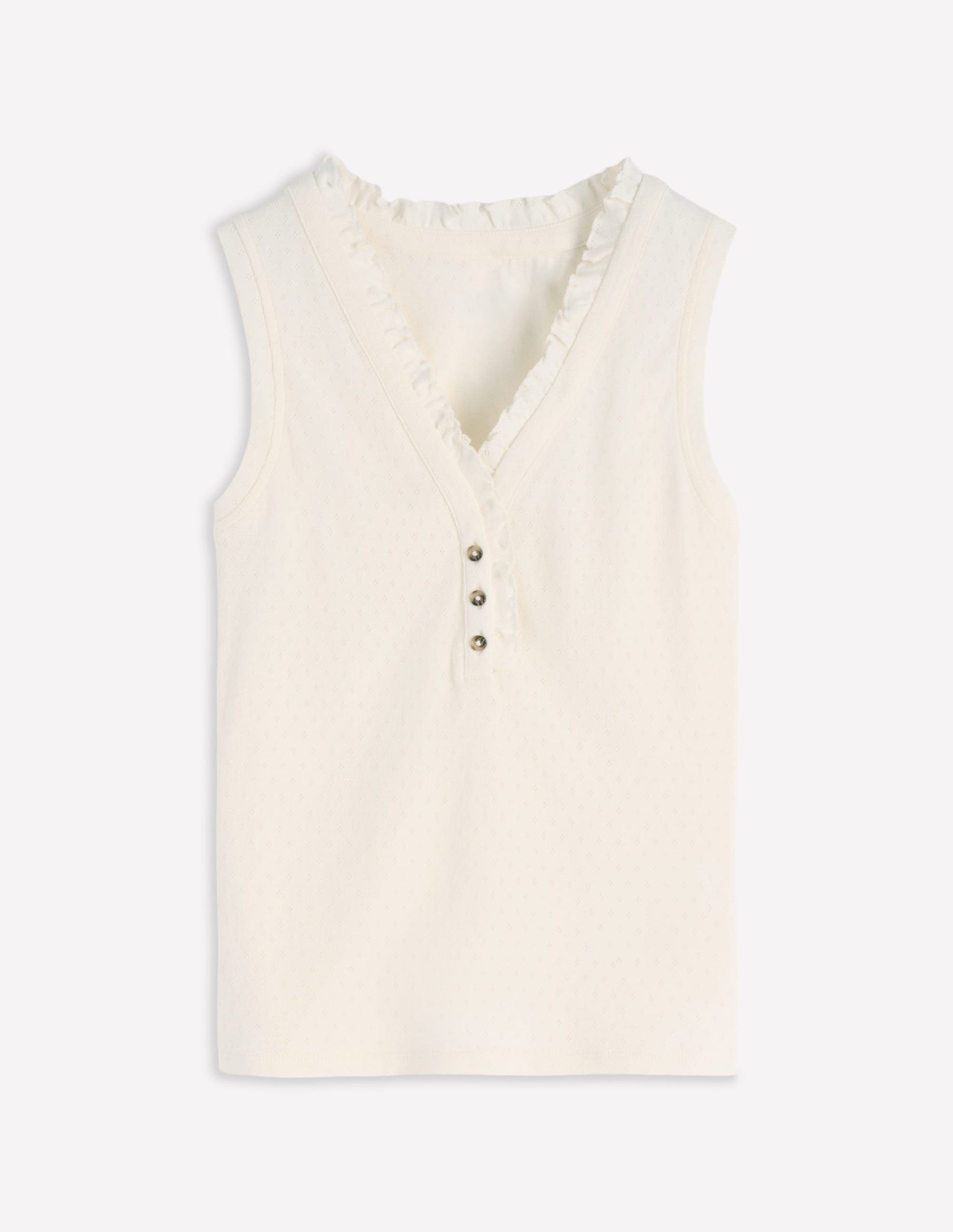 Jersey Henley Pajama Vest-Classic Ivory-5