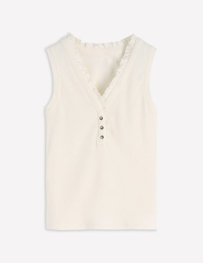 Jersey Henley Pajama Vest-Classic Ivory-5