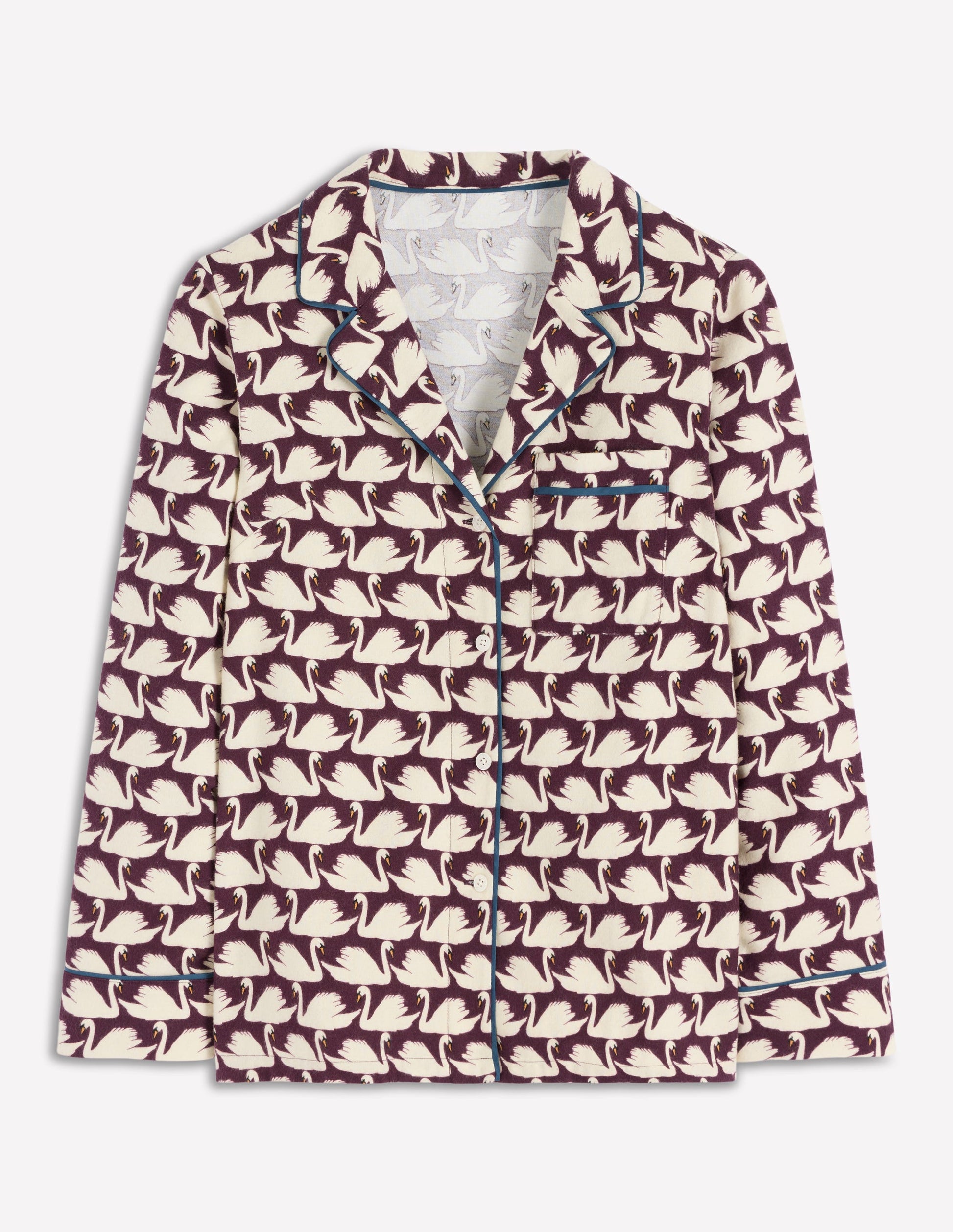 Brushed Cotton Pyjama Shirt-Winetasting, Geo Swan-5