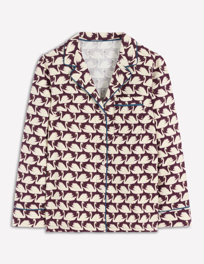 Brushed Cotton Pyjama Shirt-Winetasting, Geo Swan-5