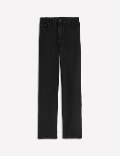 High Rise Column Leg Jeans-Black-6