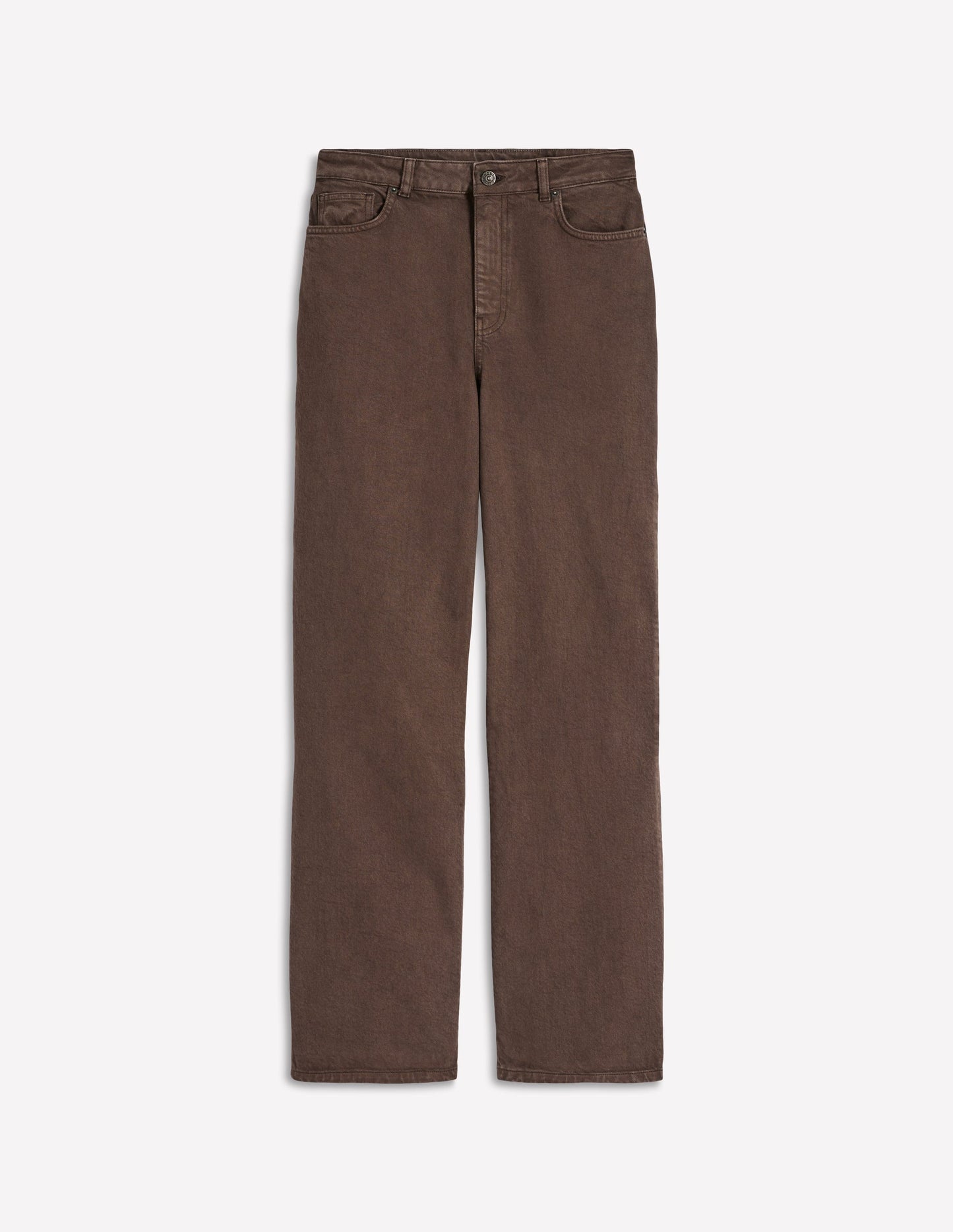 High Rise Column Leg Jeans-Chocolate Brown