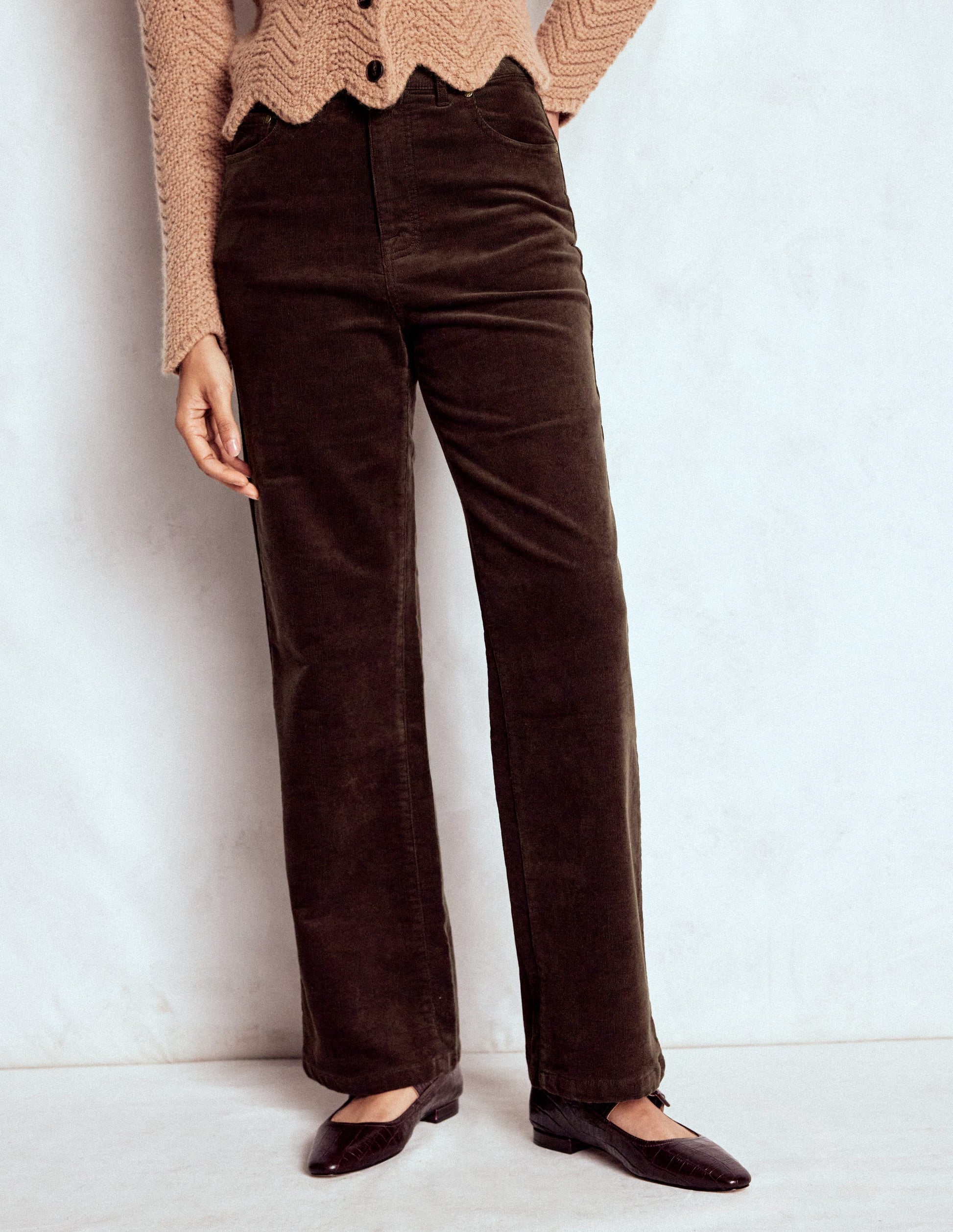 5-Pocket Cord Column Jeans-Espresso-2