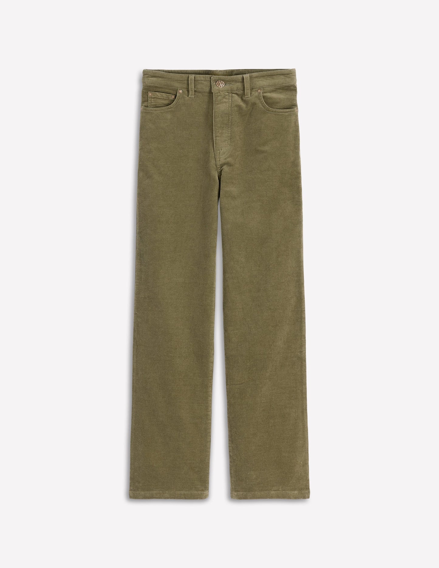 5-Pocket Cord Column Jeans-Green