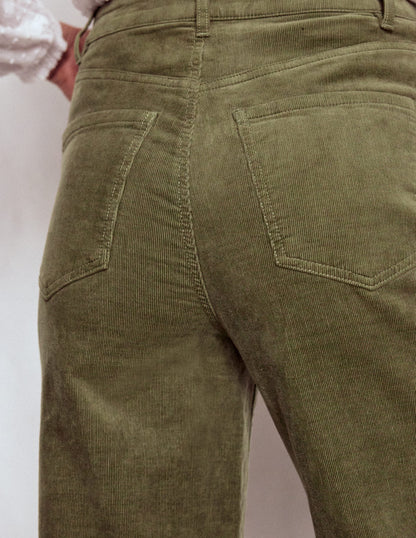 5-Pocket Cord Column Jeans-Green-2