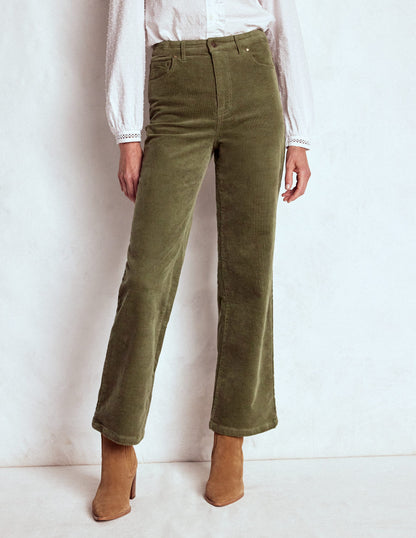 5-Pocket Cord Column Jeans-Green-4