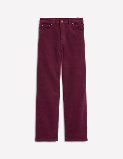 5-Pocket Cord Column Jeans-Burgundy-5