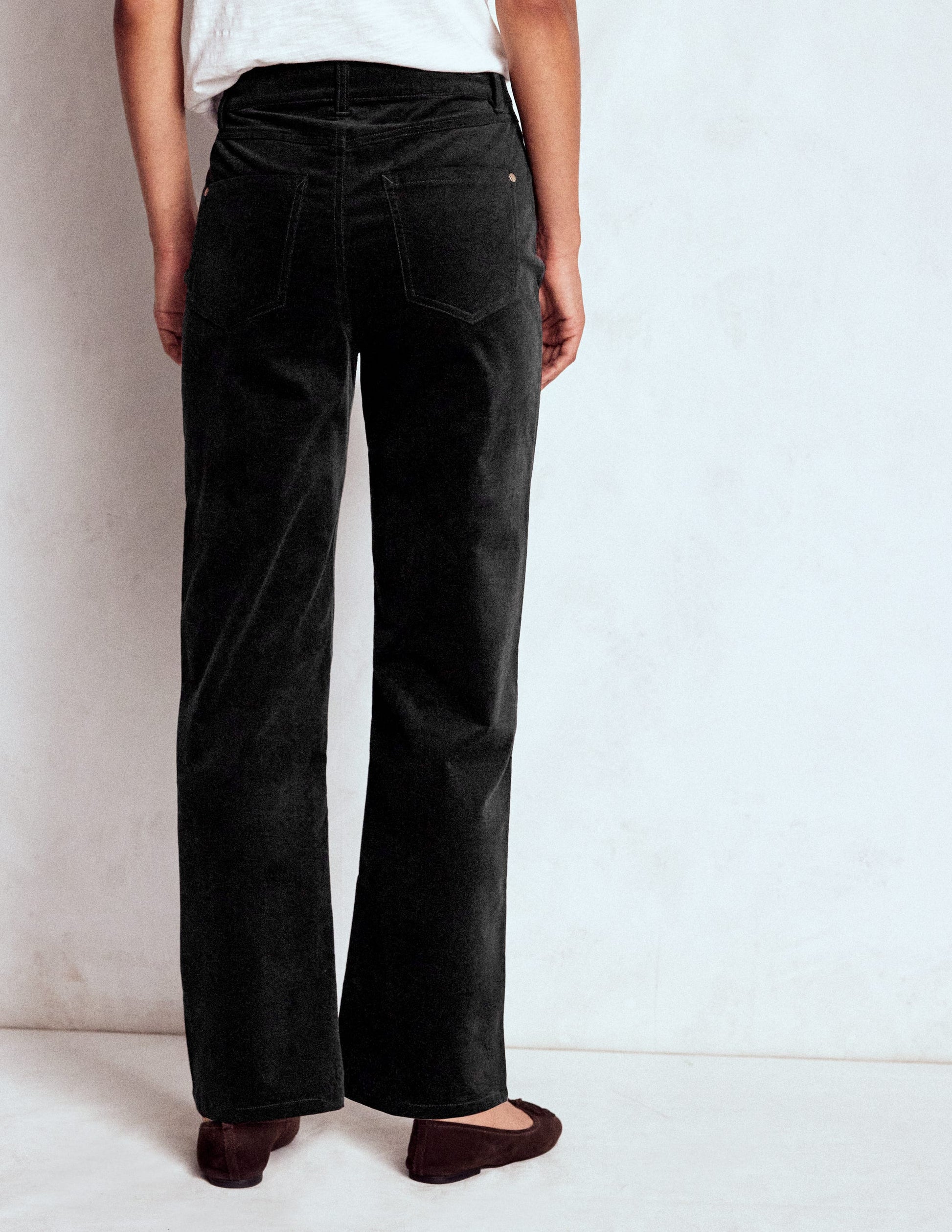 Velveteen Straight Jeans-Black-3