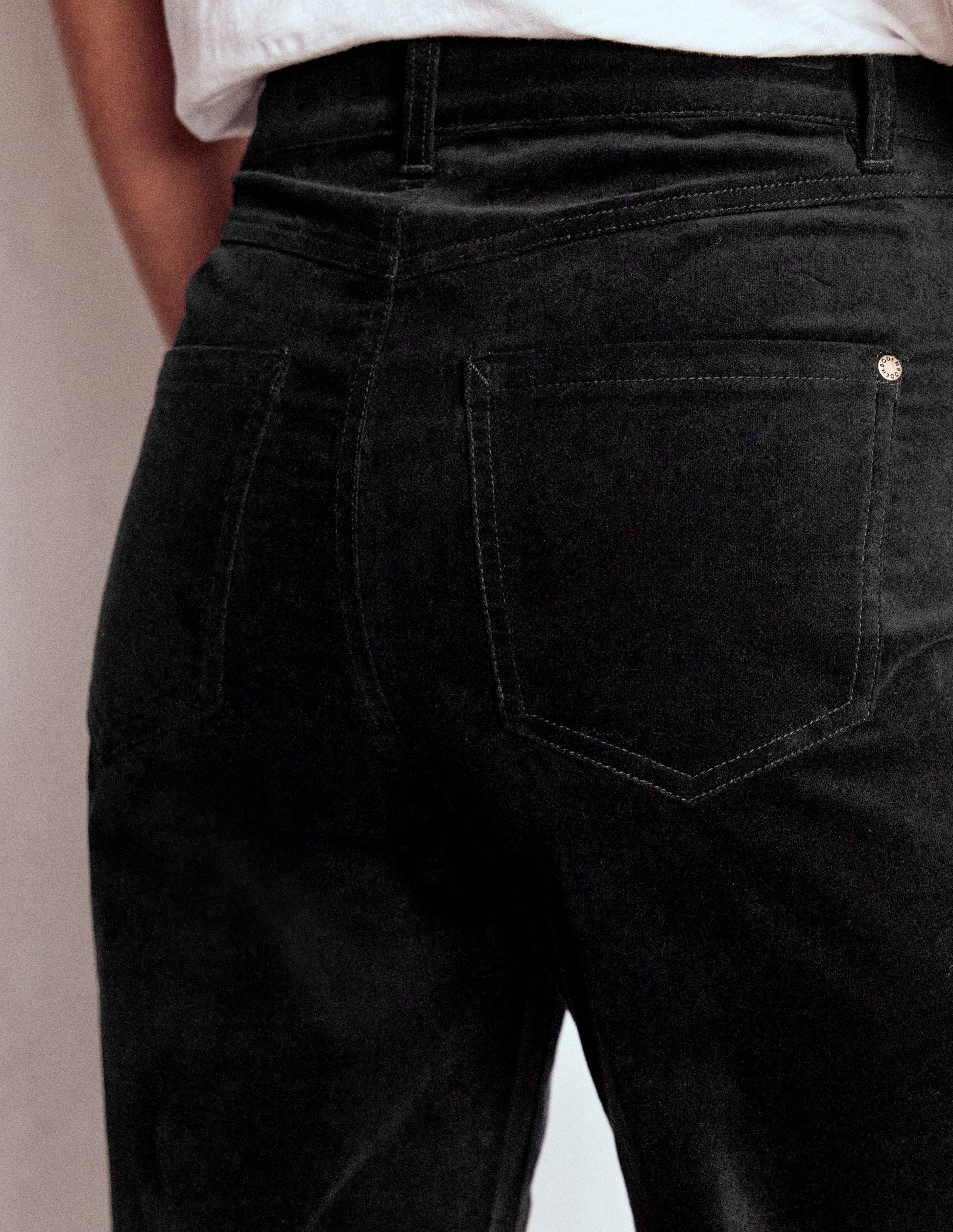 Velveteen Straight Jeans-Black-4