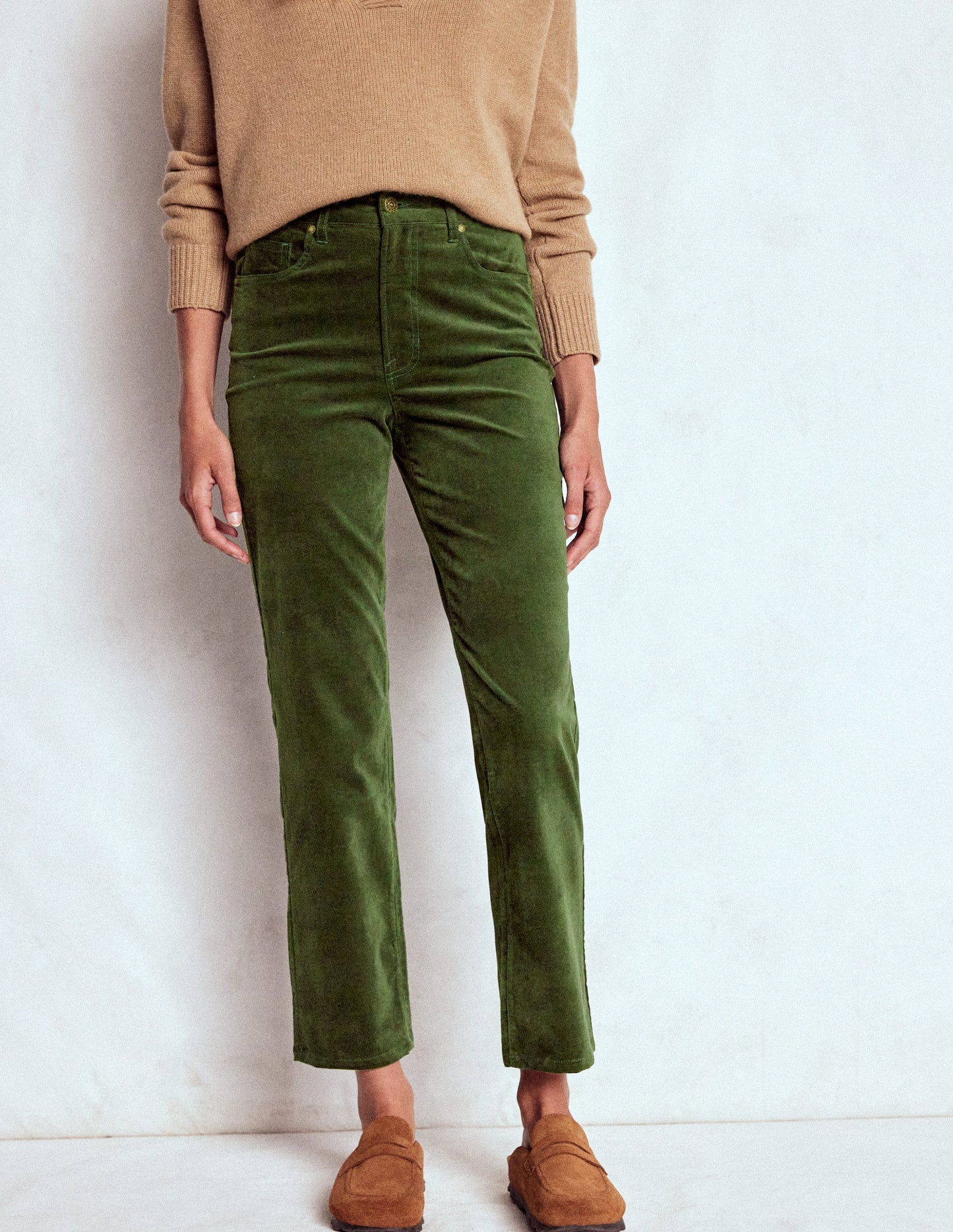 Velveteen Straight Jeans-Douglas Fir