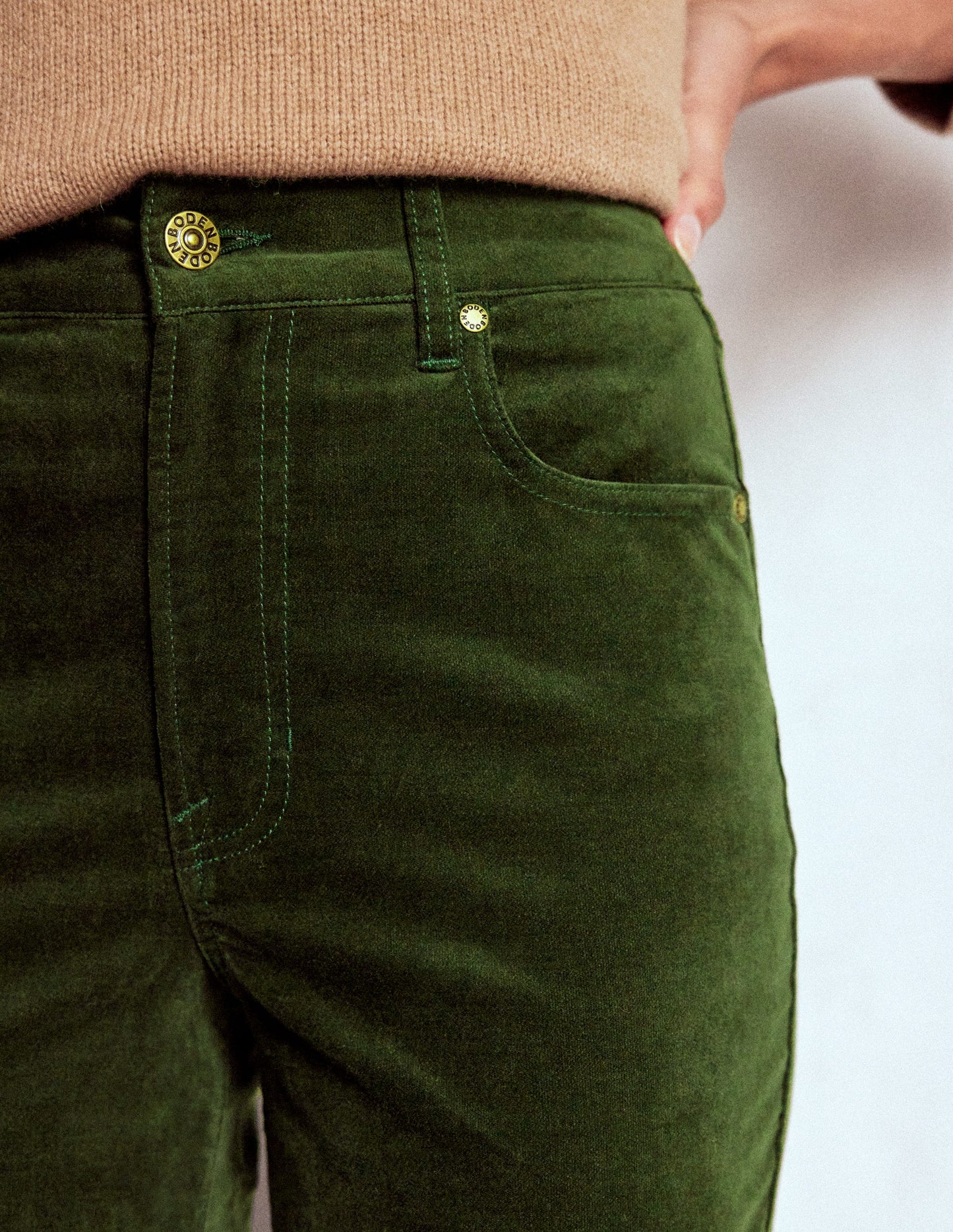 Velveteen Straight Jeans-Douglas Fir
