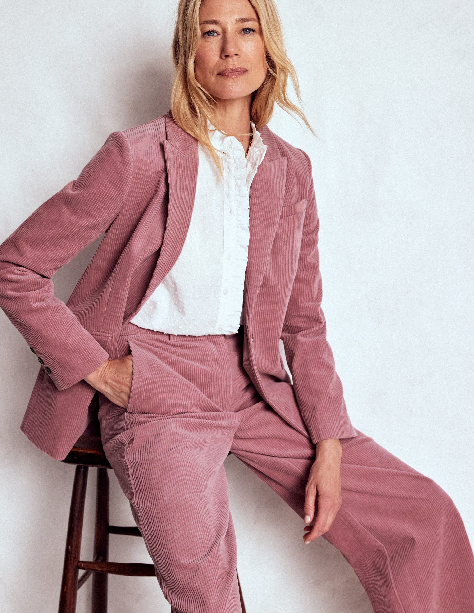 Belgravia Chunky Cord Pants-Blushing Rose - Image 1