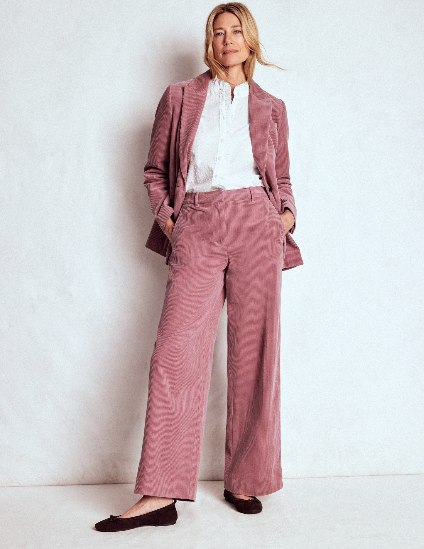 Belgravia Cord Pants-Blushing Rose