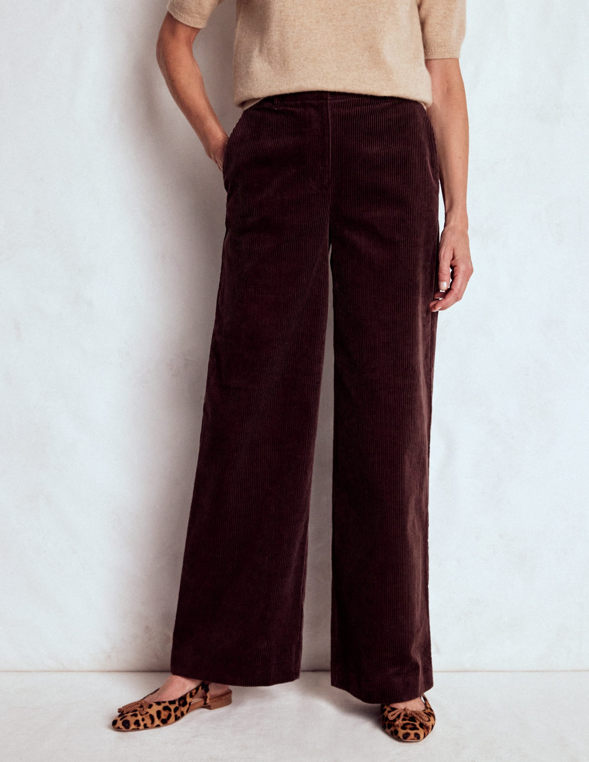Belgravia Chunky Cord Pants-Deep Aubergine - Image 4